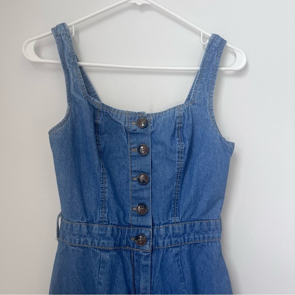 Sincerely Jules Wide Leg Denim Romper Size Small - Picture 2 of 9